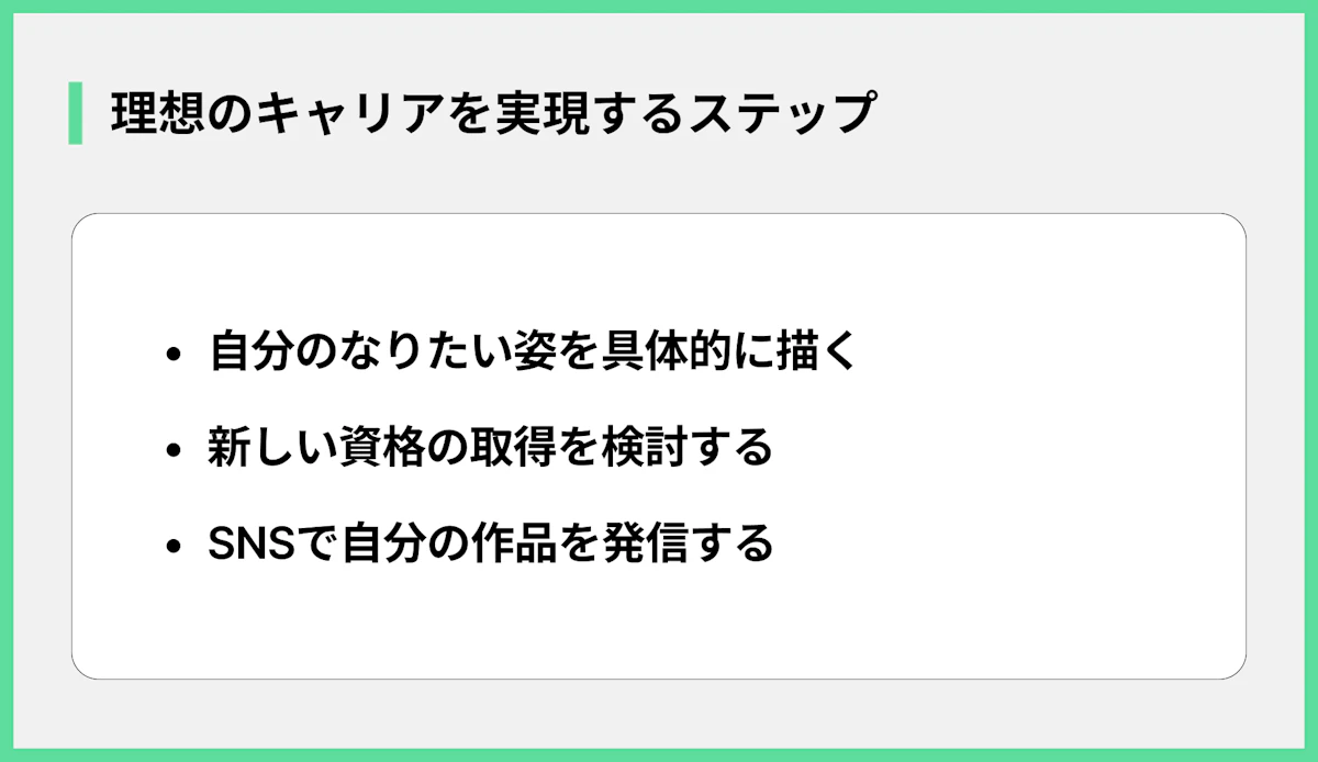 理想のキャリアを実現するステップ