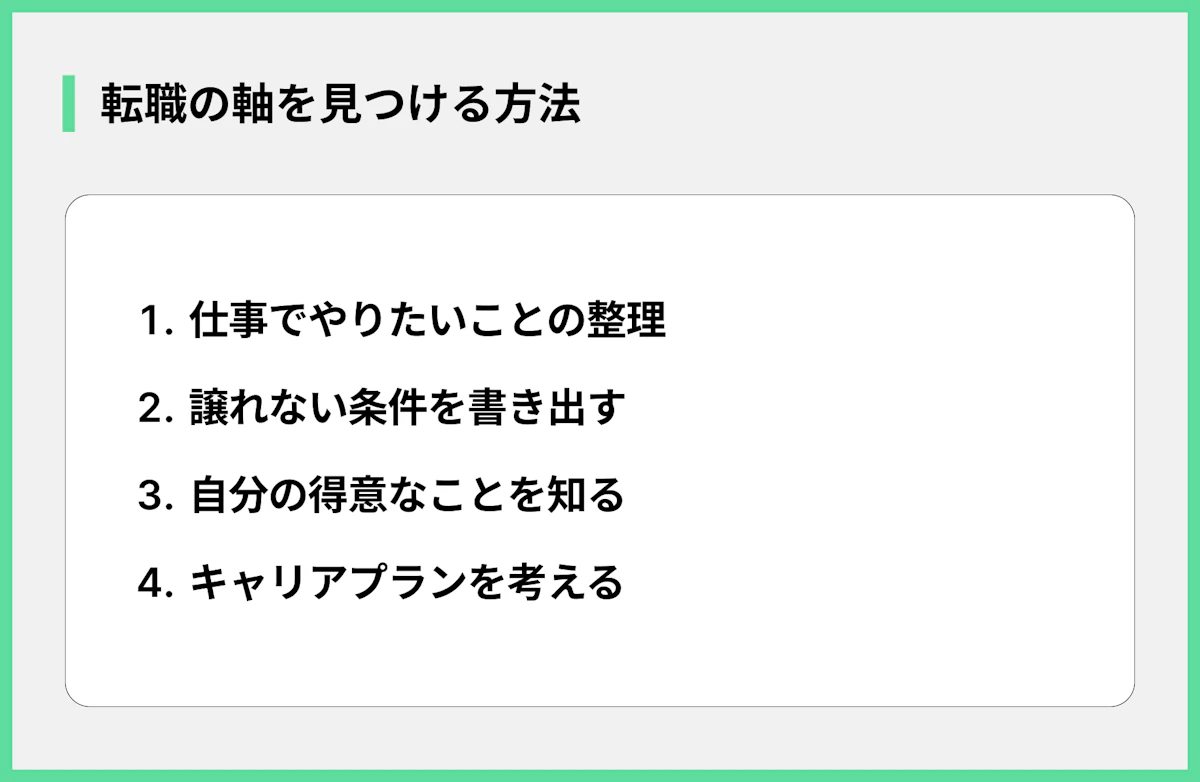 転職の軸を見つける方法