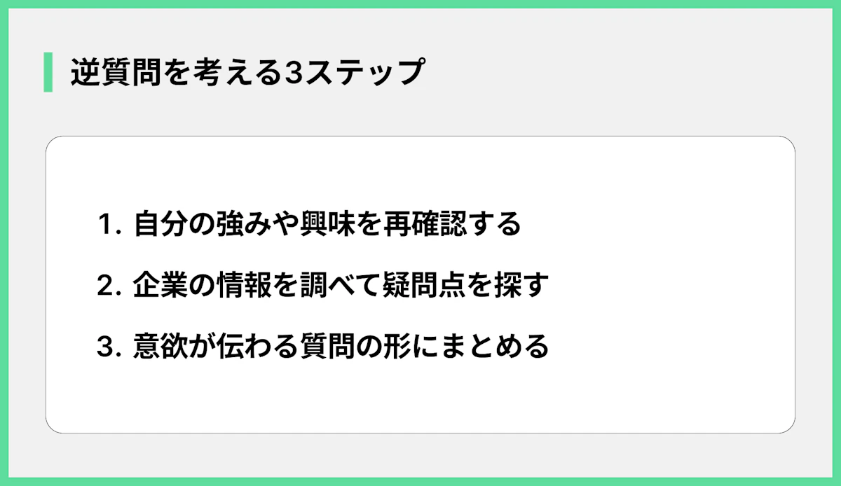 逆質問を考える3ステップ