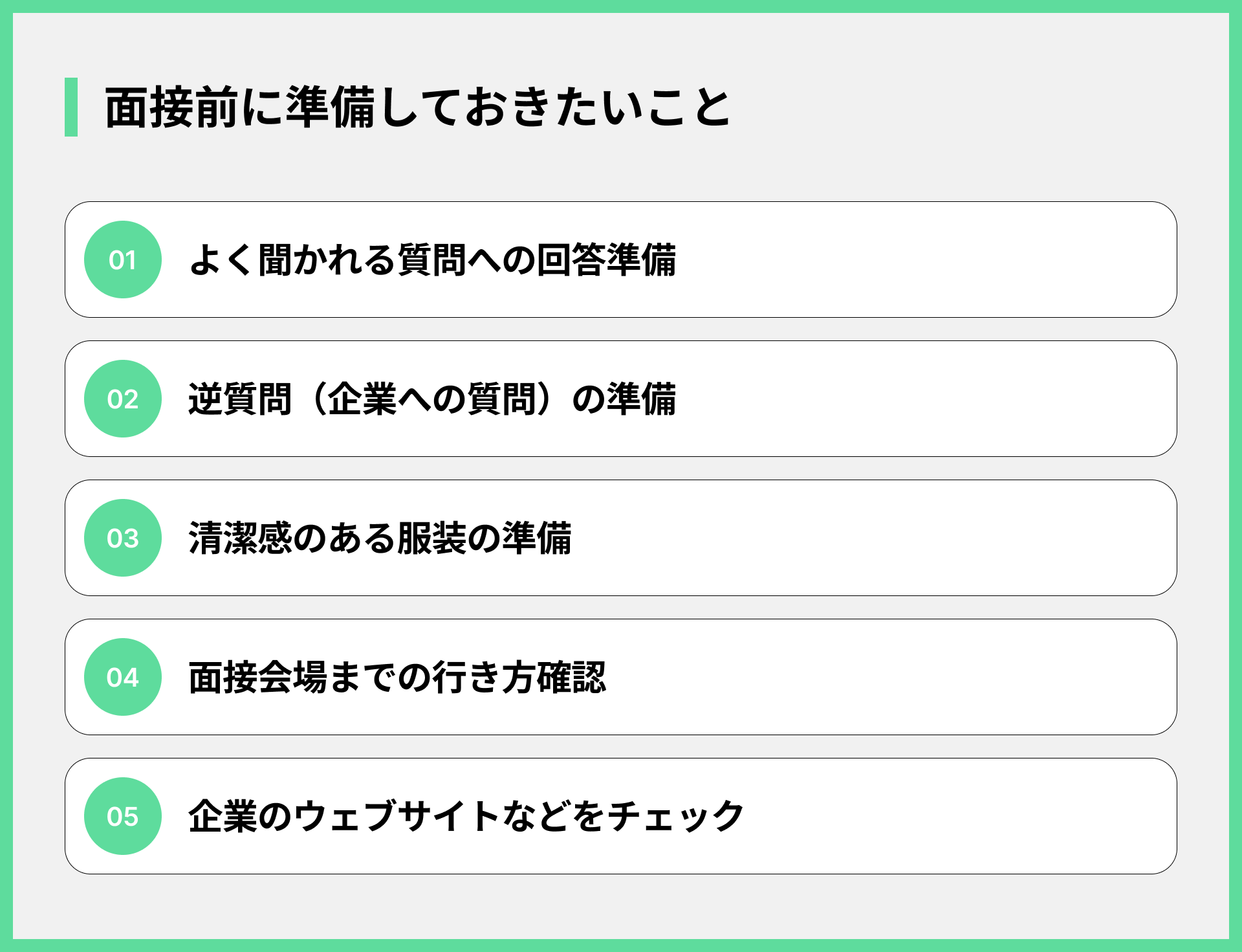 面接前に準備しておきたいこと