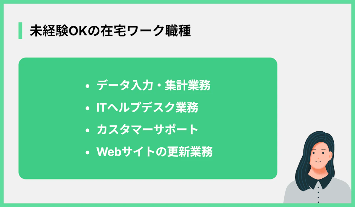 未経験OKの在宅ワーク職種