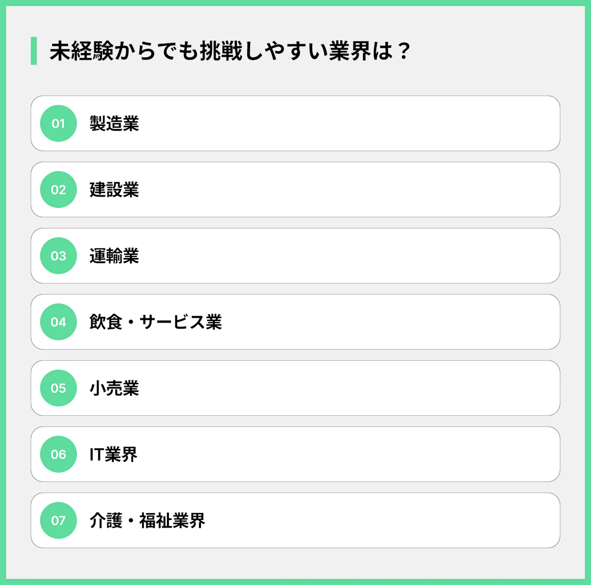 未経験からでも挑戦しやすい業界は?
