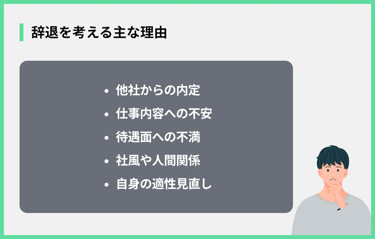 辞退を考える主な理由