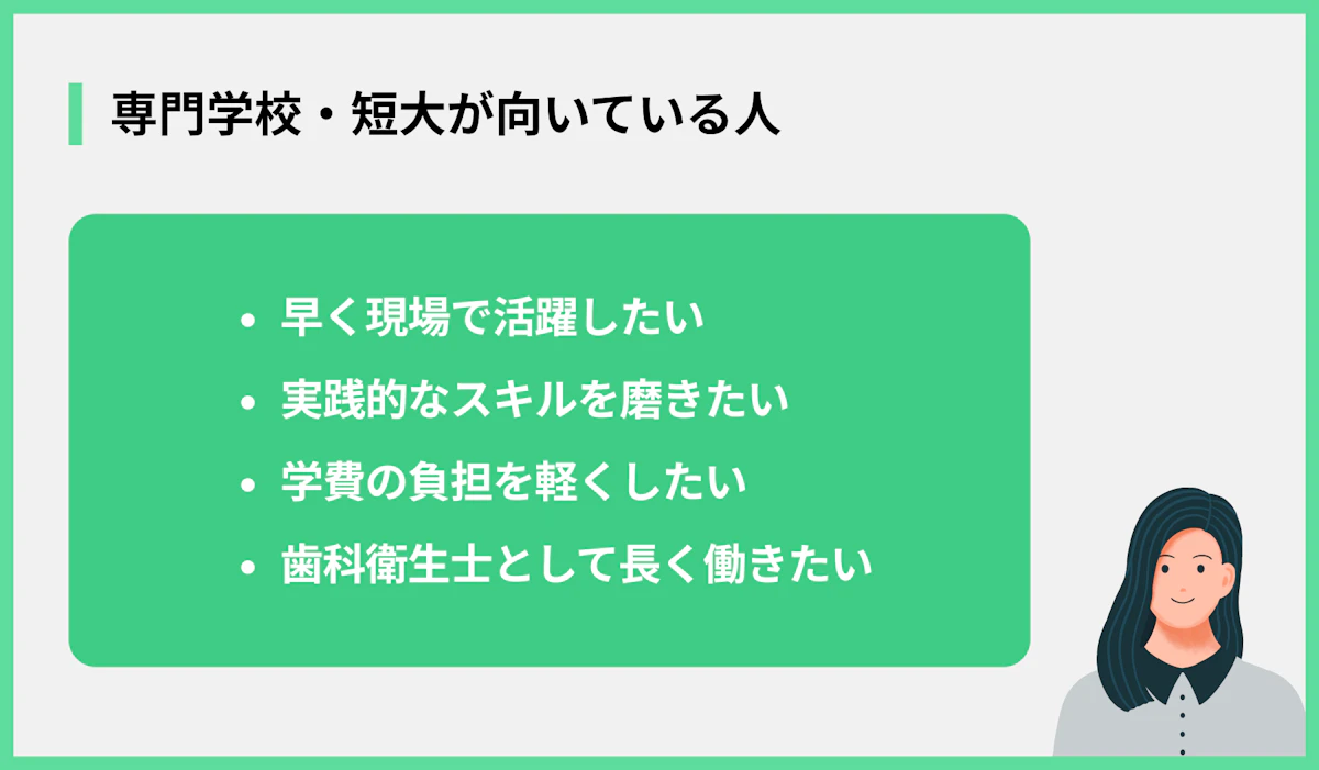 専門学校・短大が向いている人