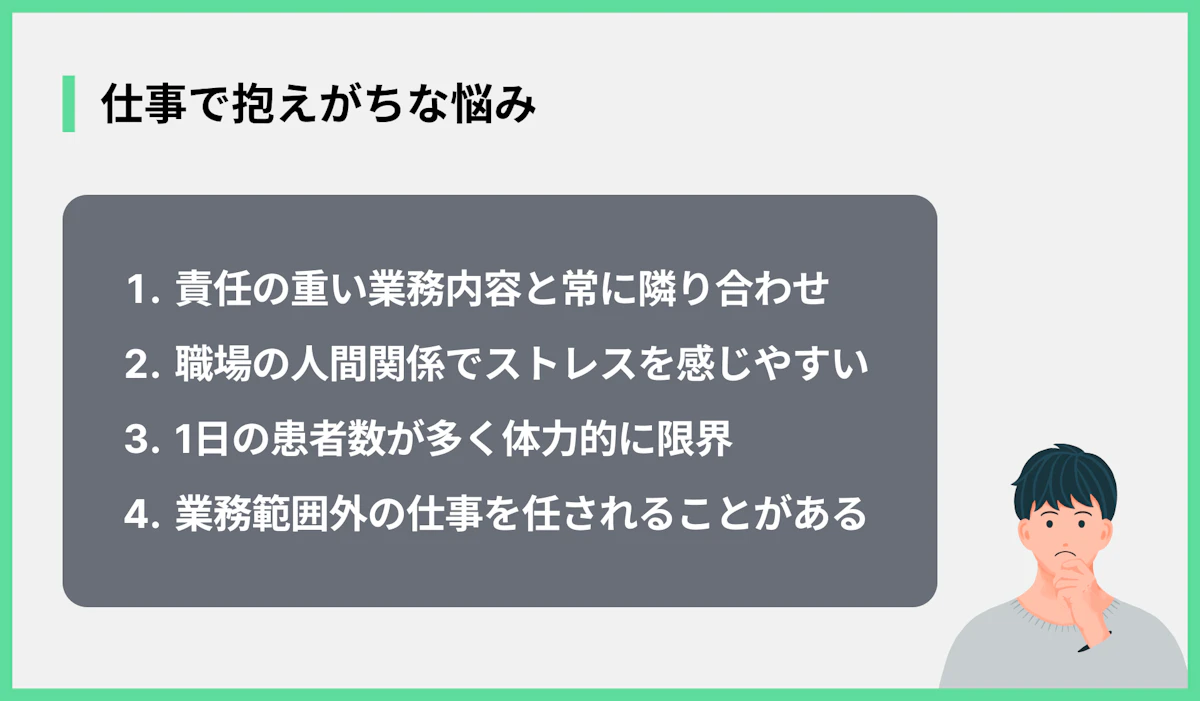 仕事で抱えがちな悩み