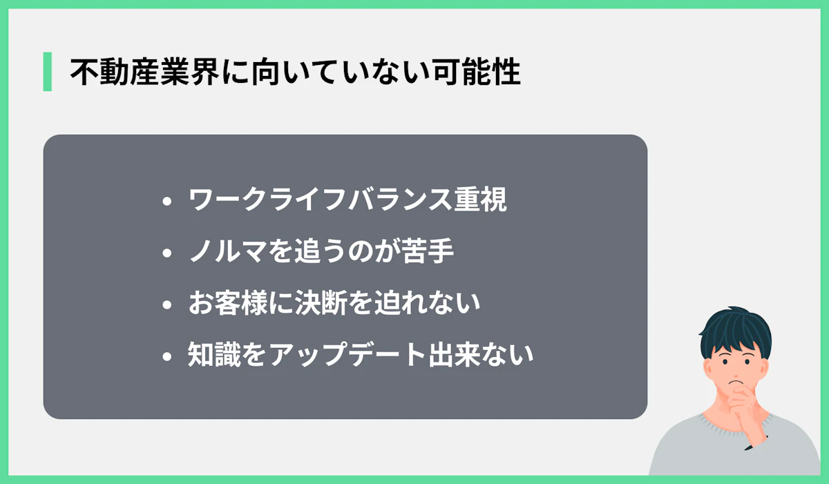 不動産業界に向いていない可能性