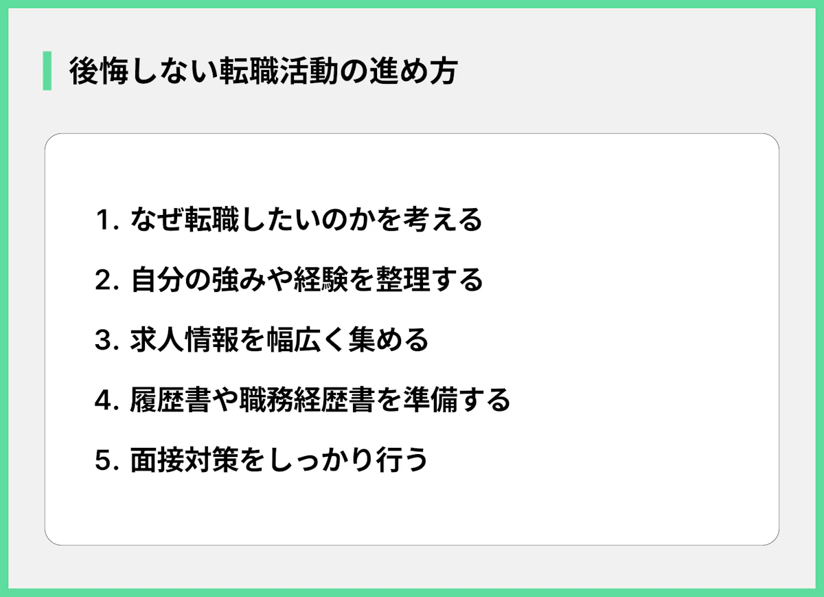 後悔しない転職活動の進め方