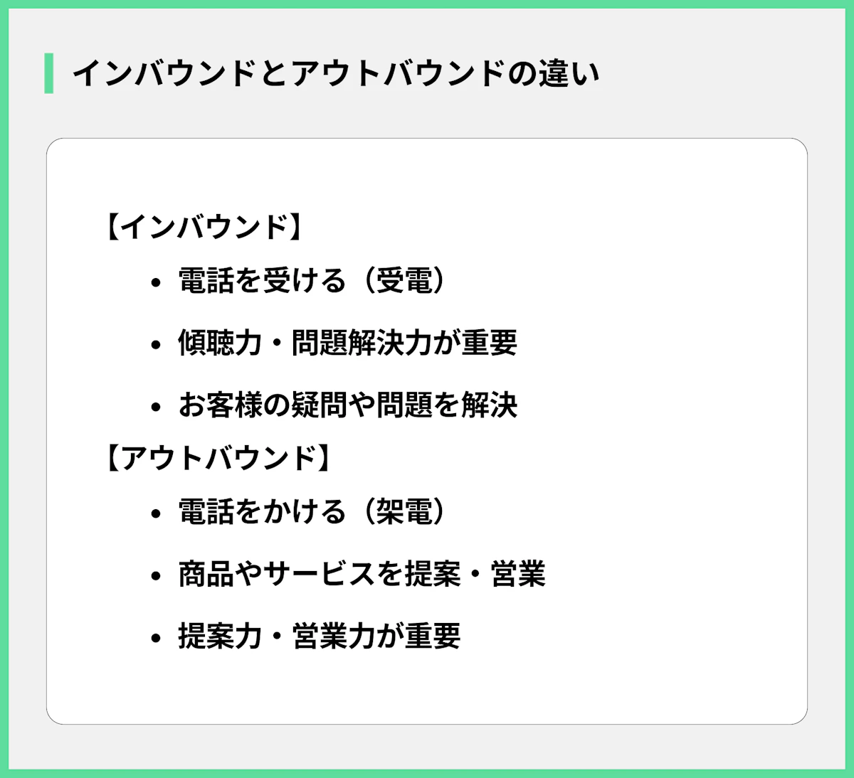 インバウンドとアウトバウンドの違い