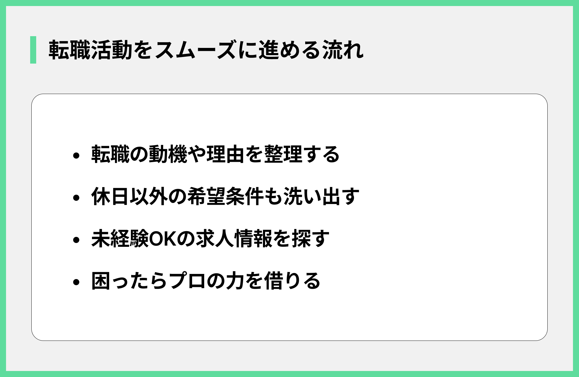 転職活動をスムーズに進める流れ