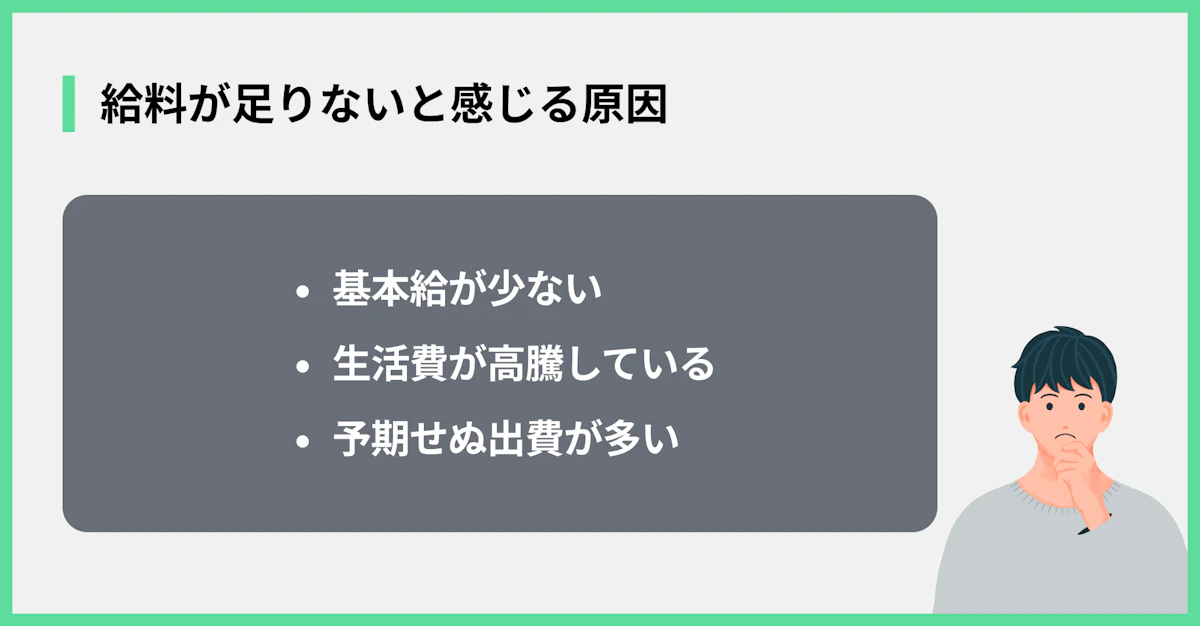 給料が足りないと感じる原因