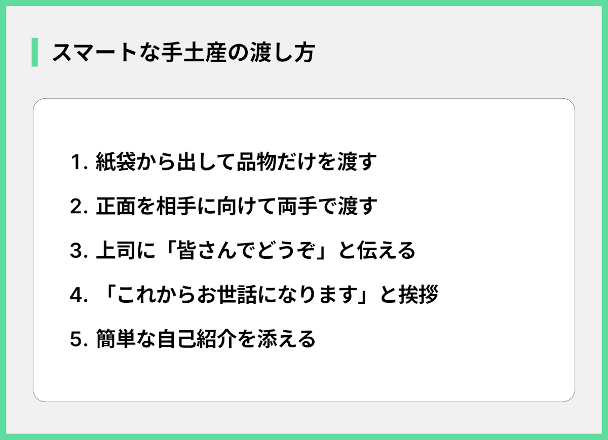 スマートな手土産の渡し方