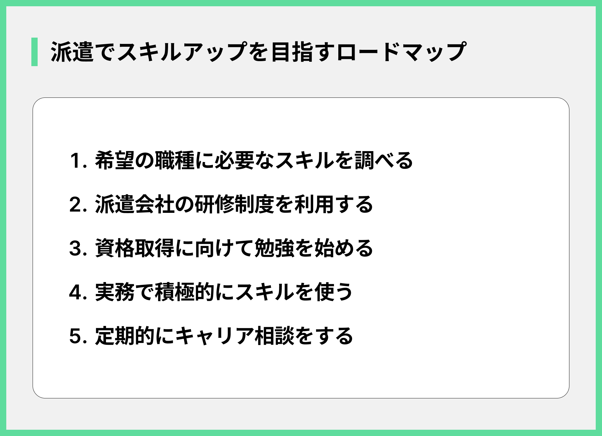 派遣でスキルアップを目指すロードマップ