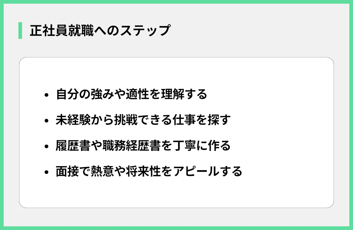 正社員就職へのステップ