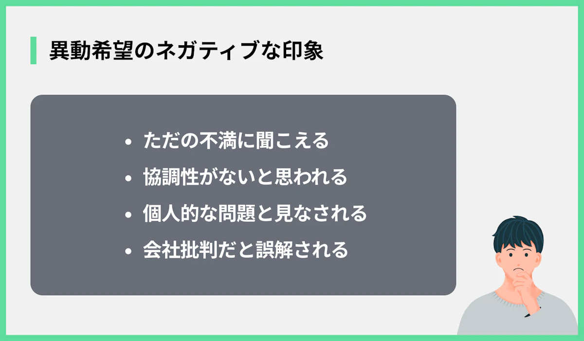 移動希望のネガティブな印象