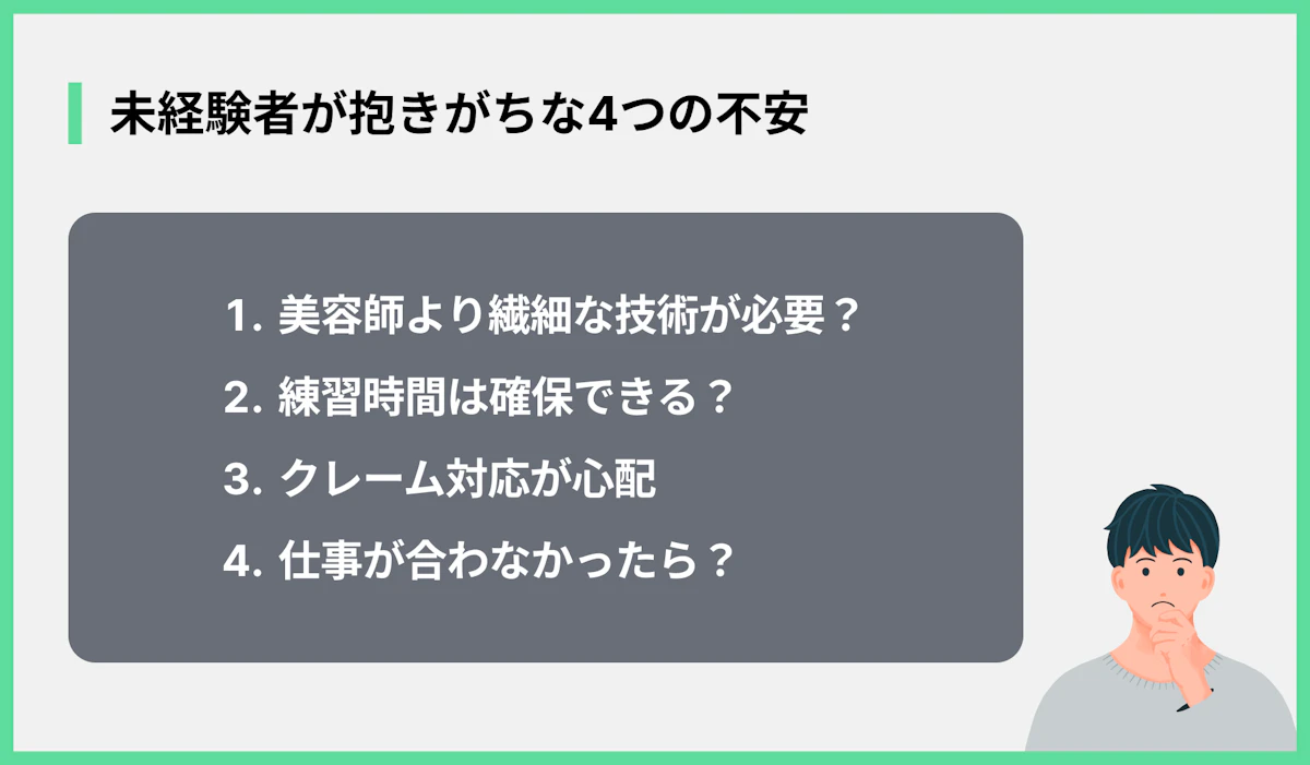 未経験者が抱きがちな4つの不安