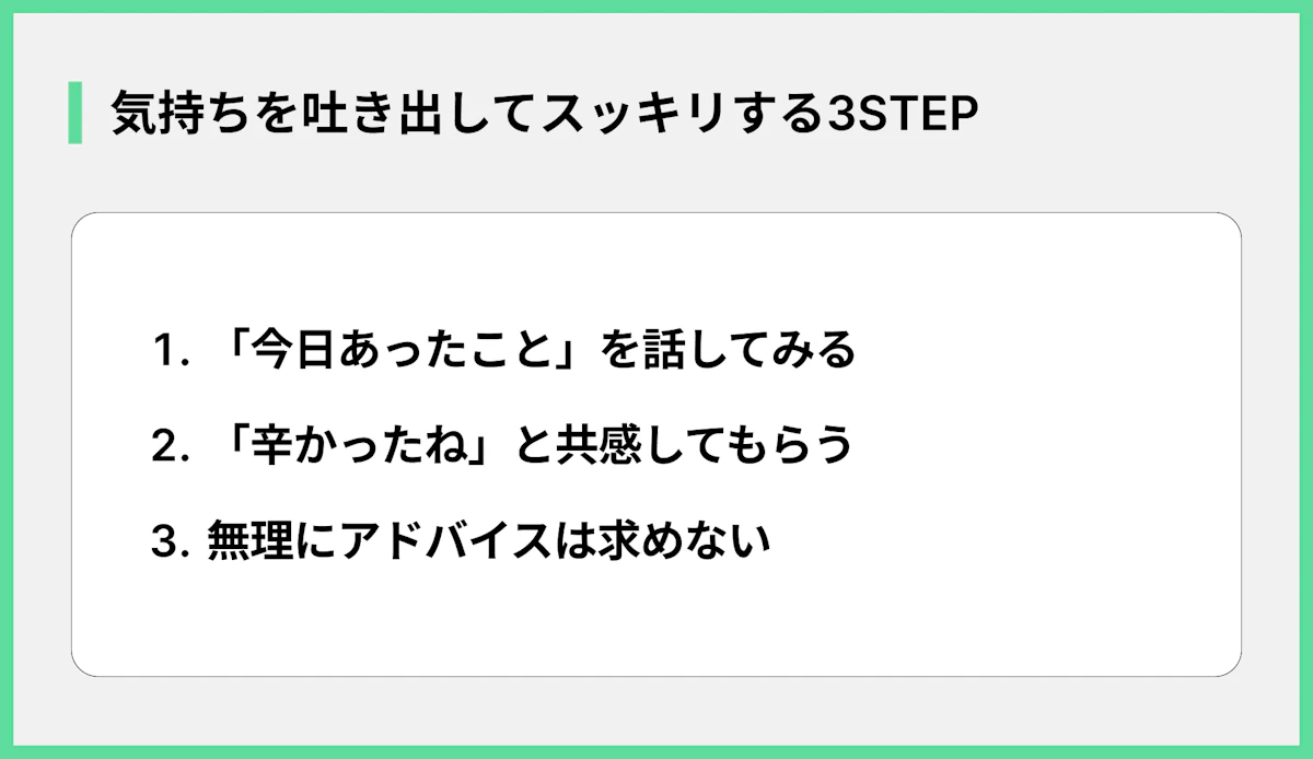 気持ちを吐き出してスッキリする3STEP