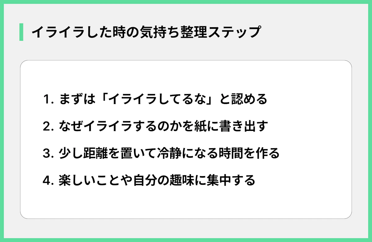 イライラした時の気持ち整理ステップ