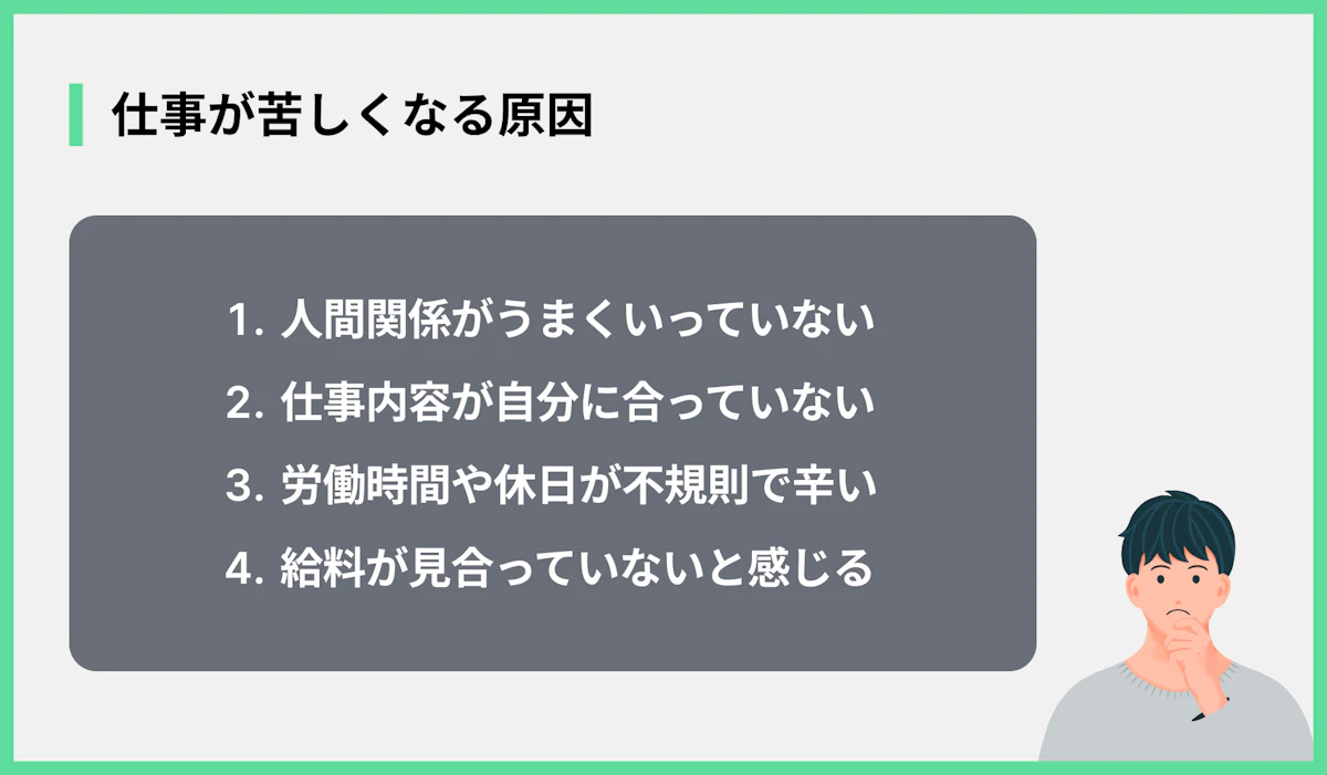 仕事が苦しくなる原因