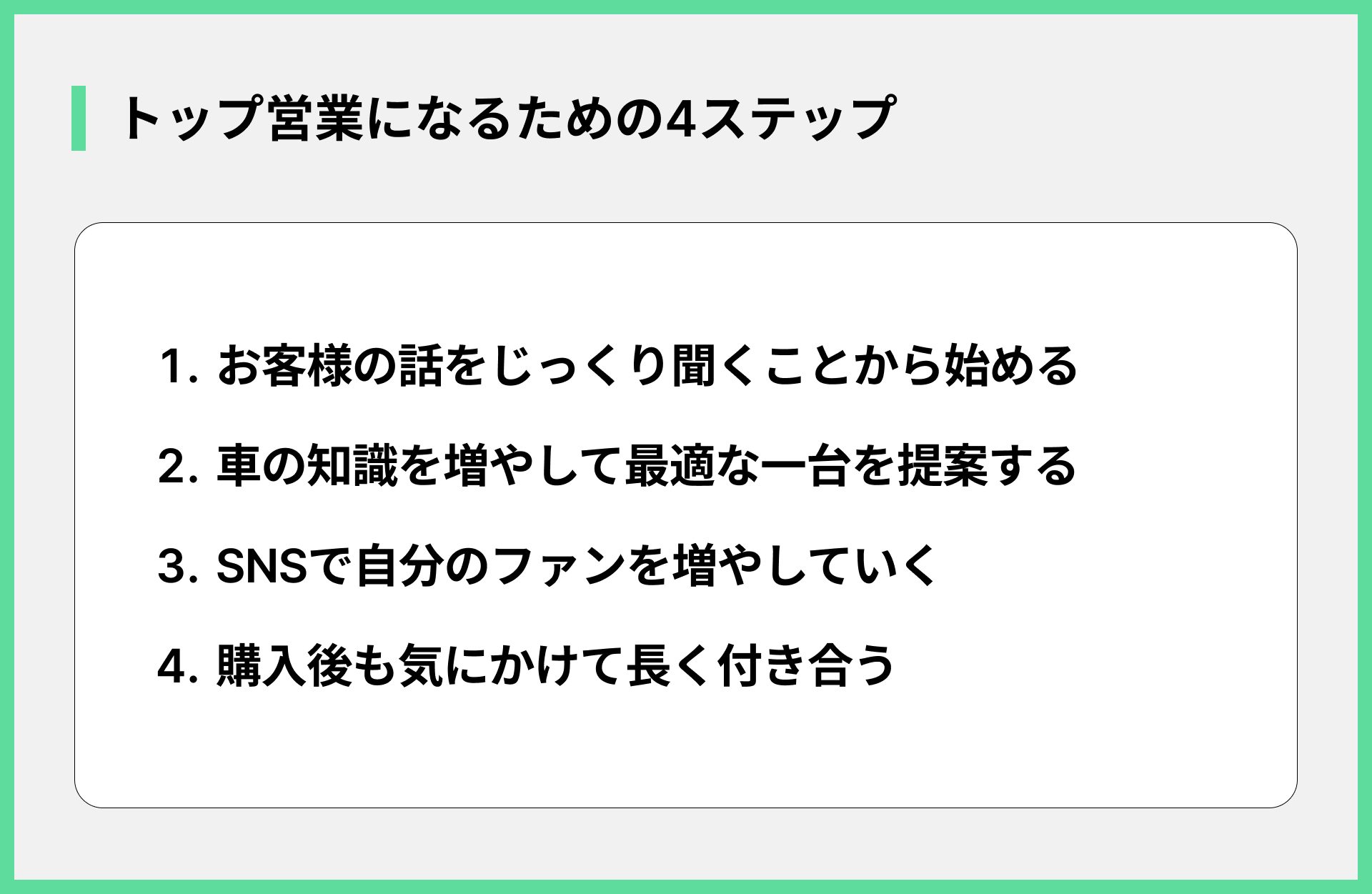 トップ営業になるための4ステップ