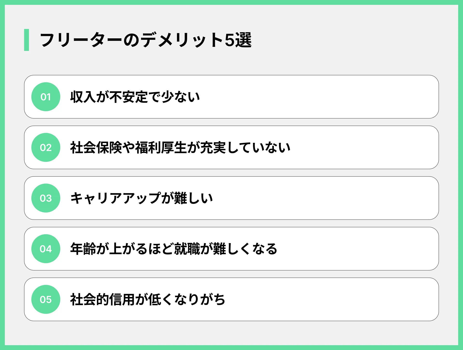フリーターのデメリット5選