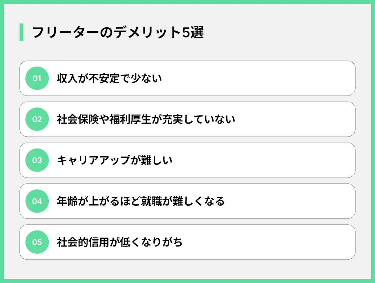 フリーターのデメリット5選