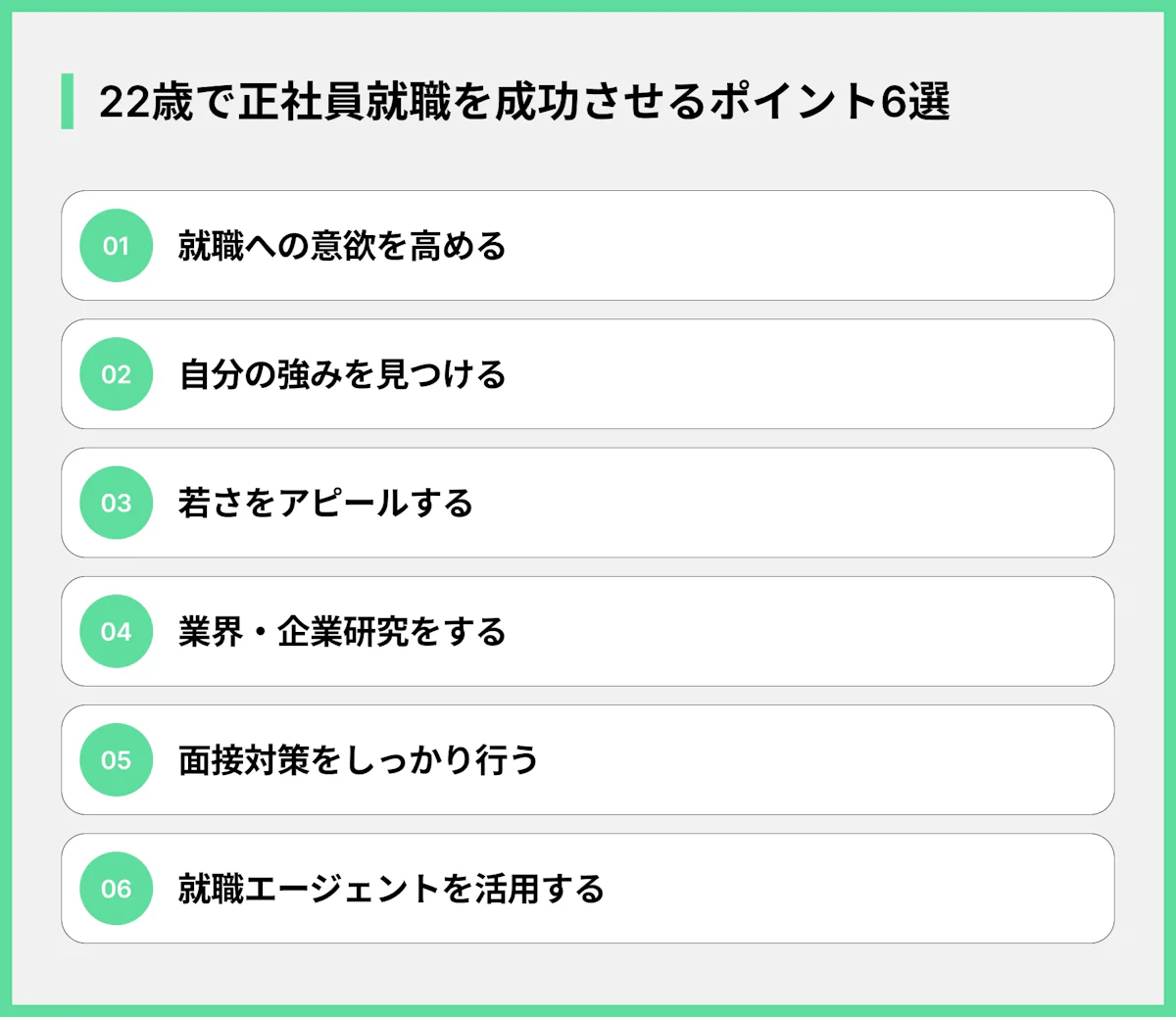 22歳で正社員就職を成功させるポイント6選