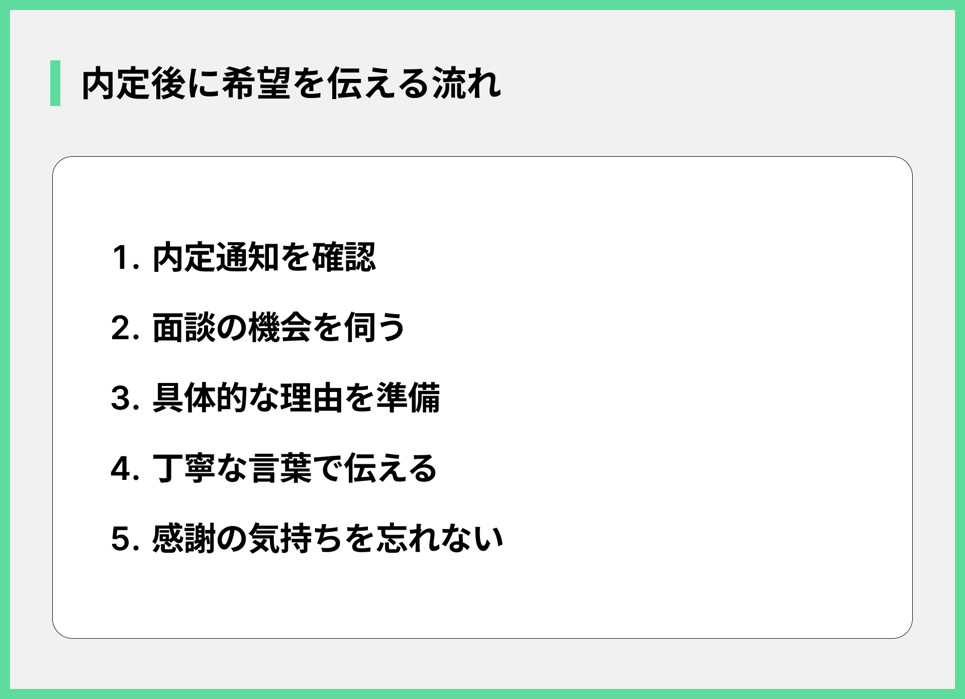 内定後に希望を伝える流れ