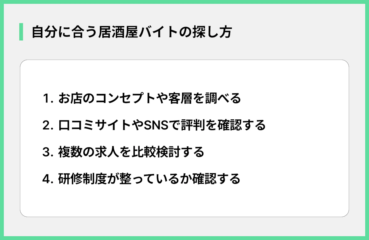 自分に合う居酒屋バイトの探し方