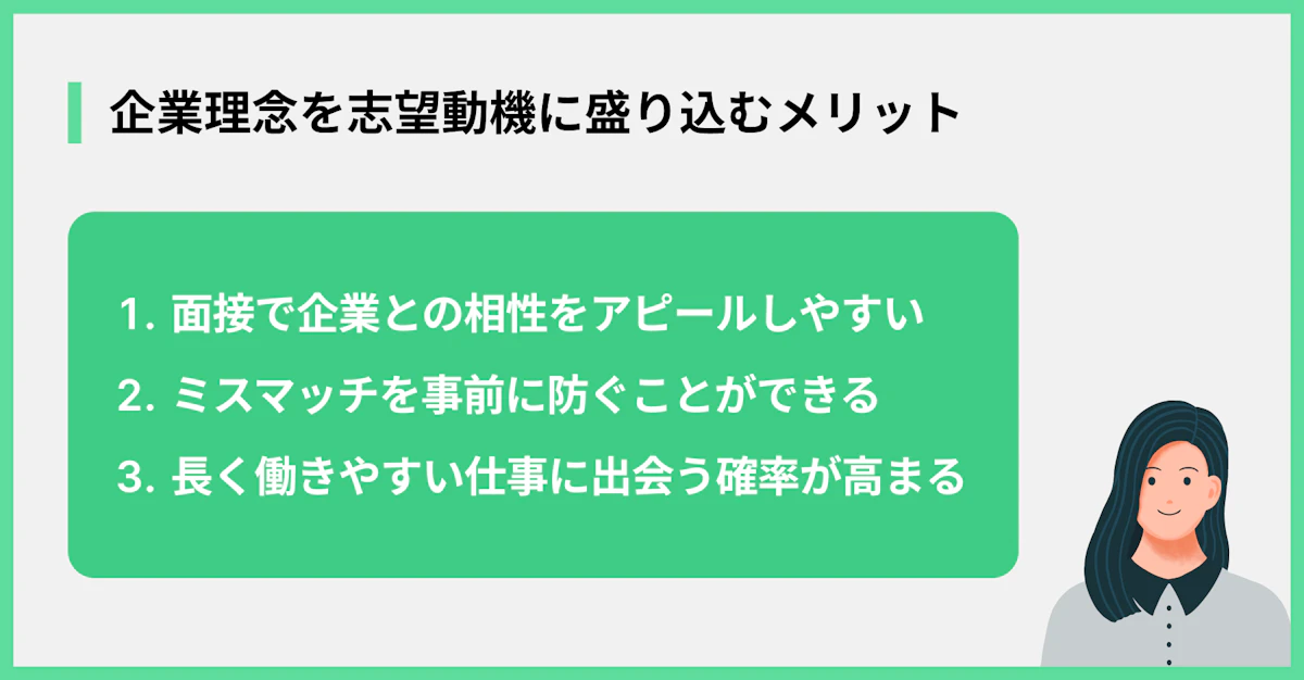 企業理念を志望動機に盛り込むメリット