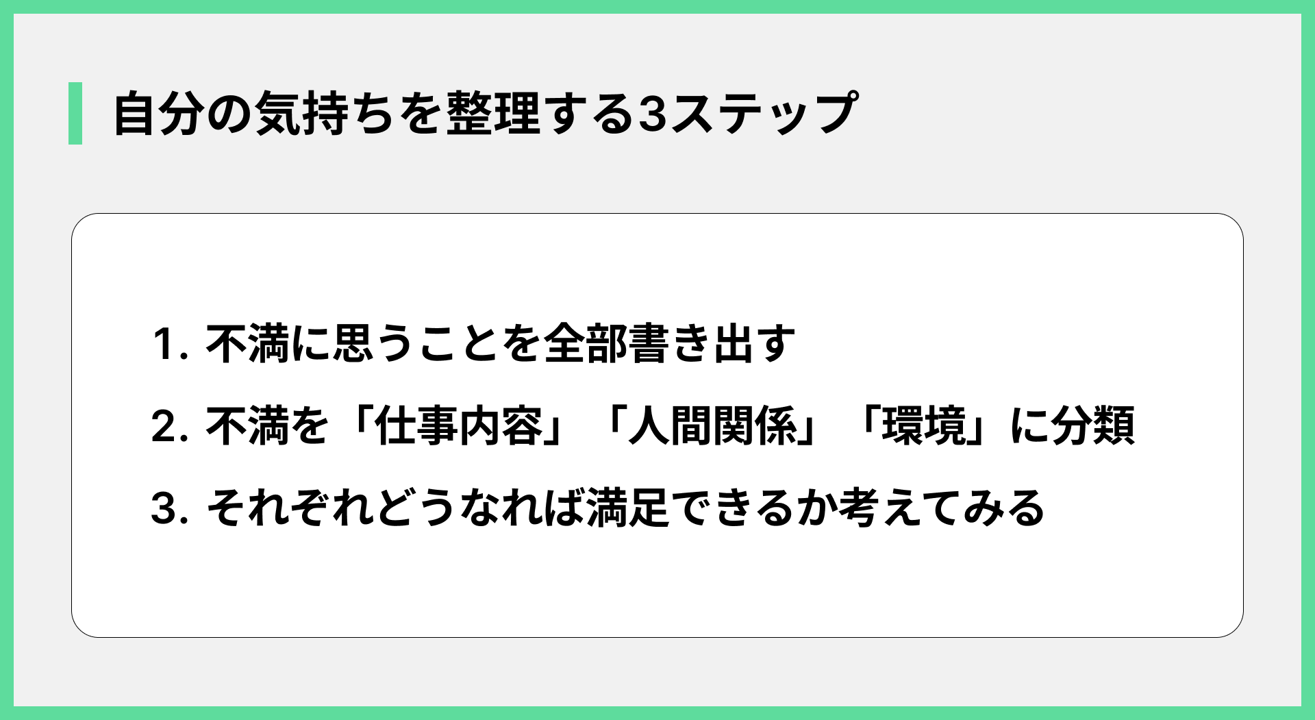 自分の気持ちを整理する3ステップ