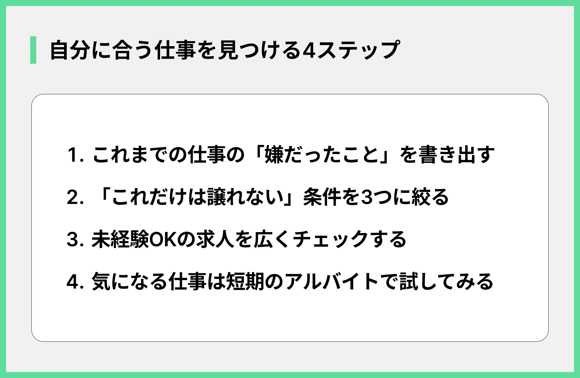 自分に合う仕事を見つける4ステップ