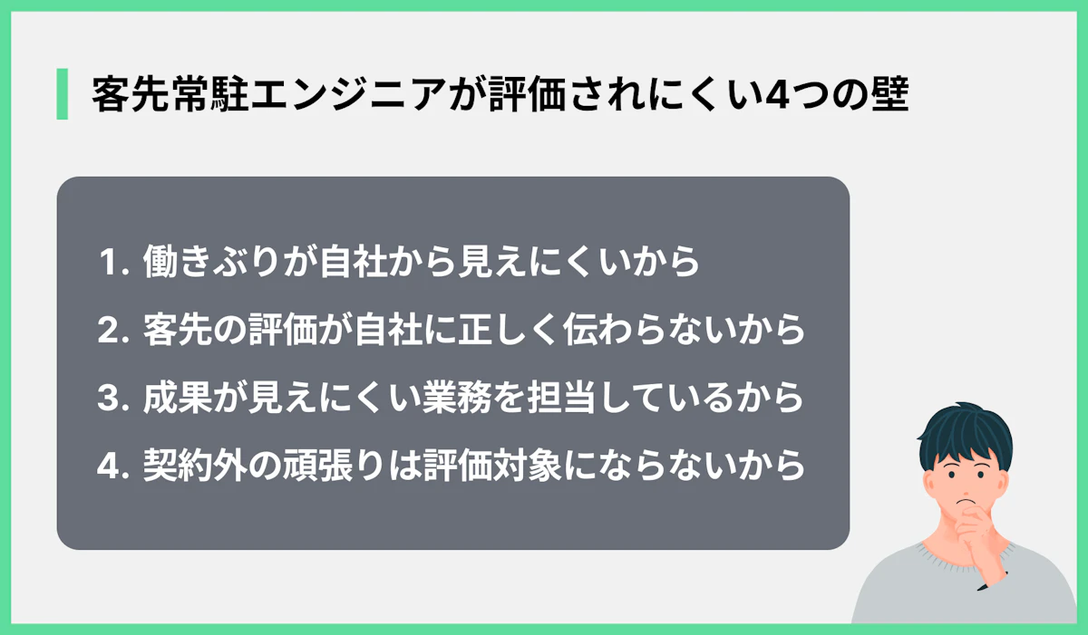 客先常駐エンジニアが評価されにくい4つの壁