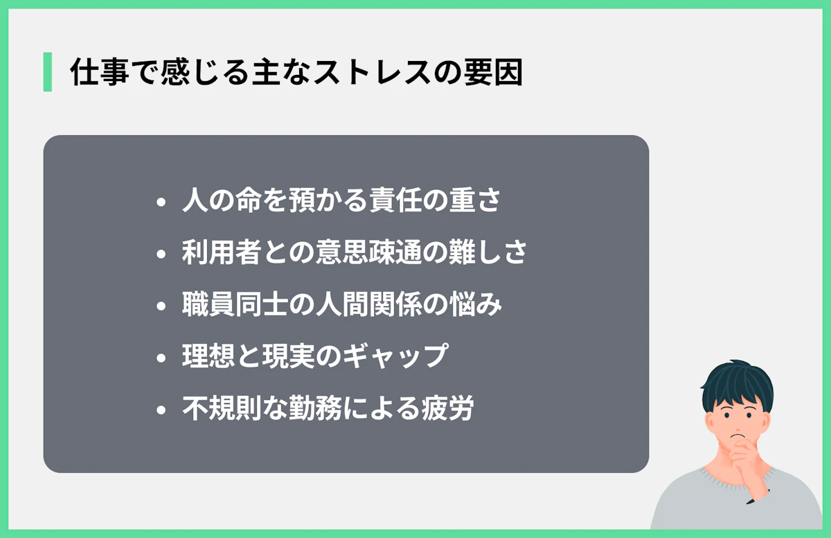 仕事で感じる主なストレスの要因