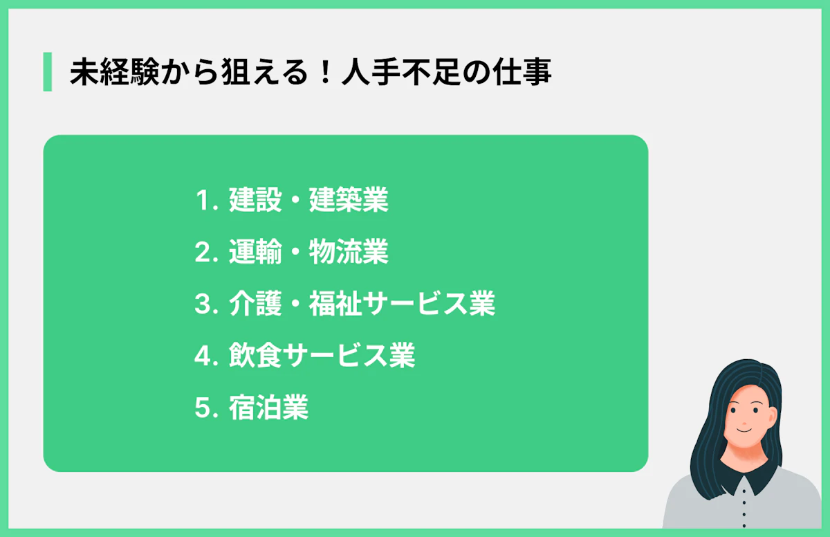 未経験から狙える!人手不足の仕事