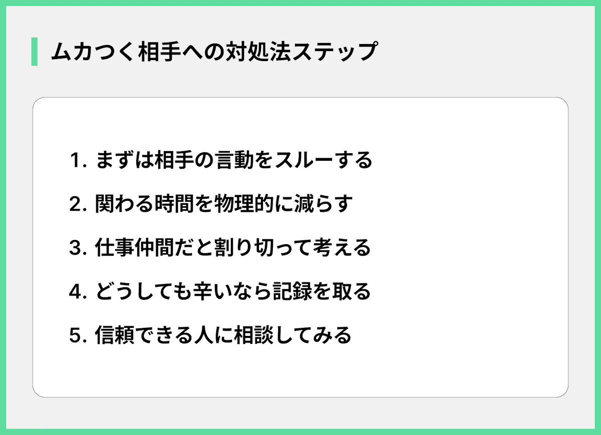 ムカつく相手への対処法ステップ