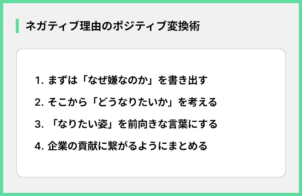 ネガティブ理由のポジティブ変換術