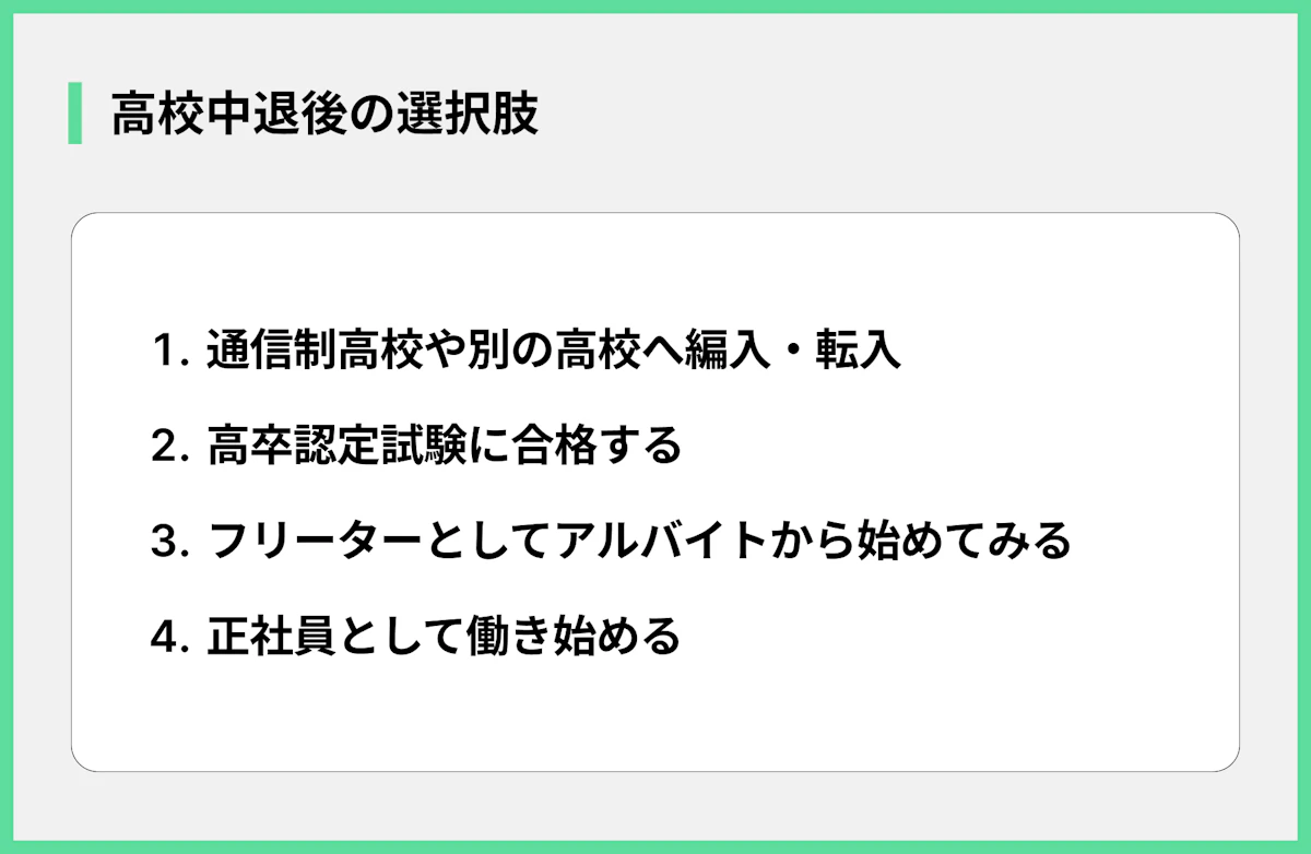 高校中退後の選択肢