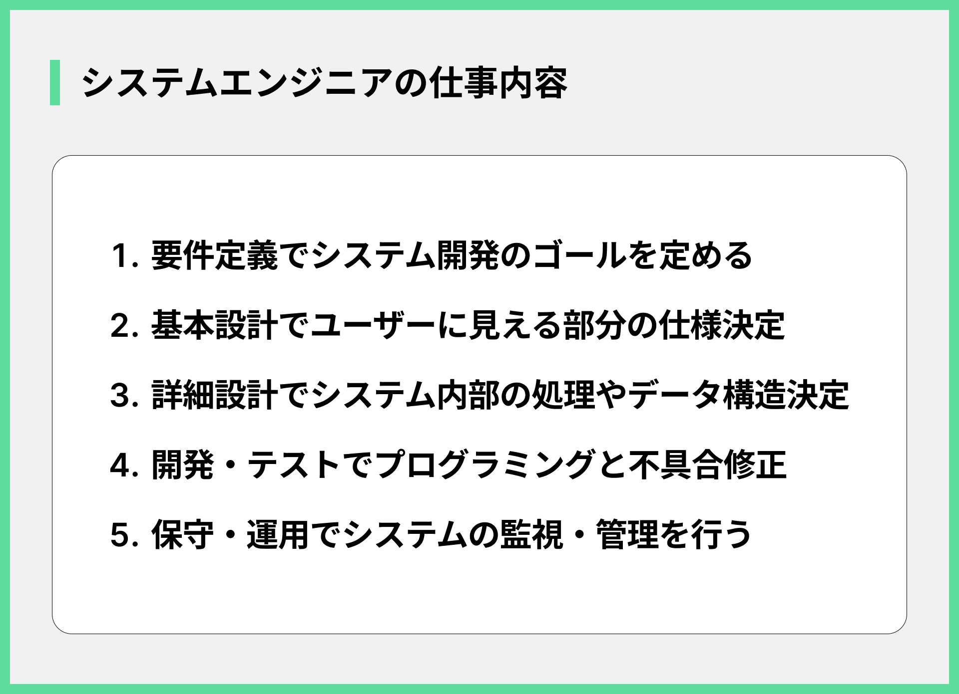 システムエンジニアの仕事内容