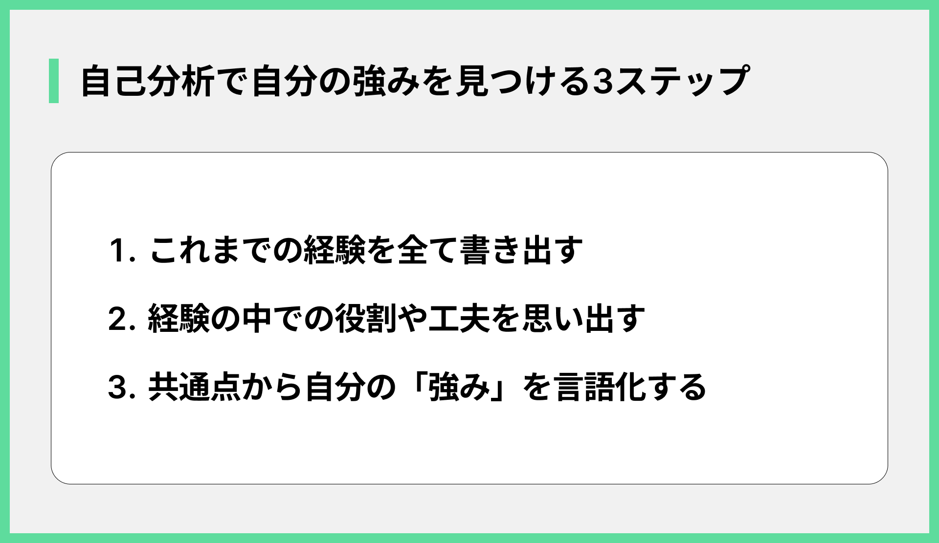 自己分析で自分の強みを見つける3ステップ