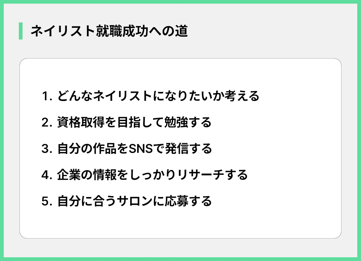 ネイリスト就職成功への道