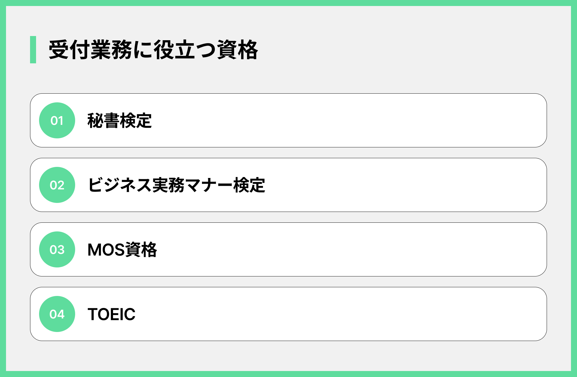 受付業務に役立つ資格