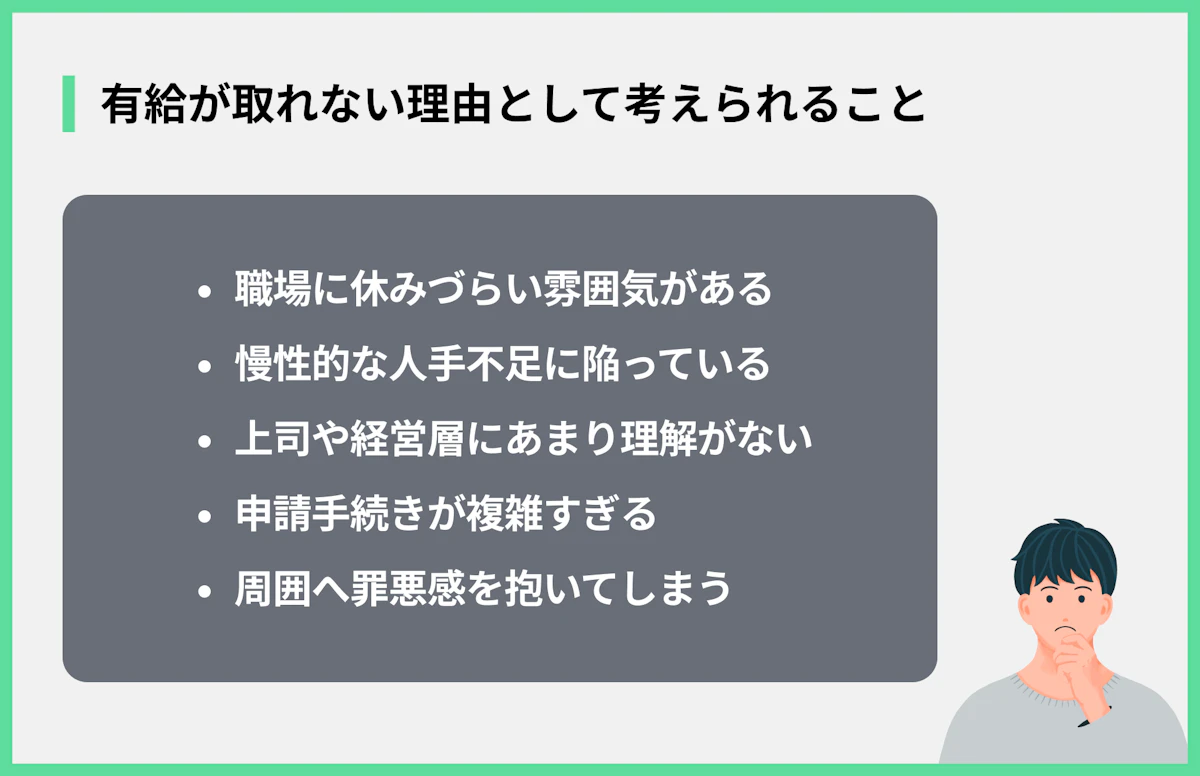 有給が取れない理由として考えられること