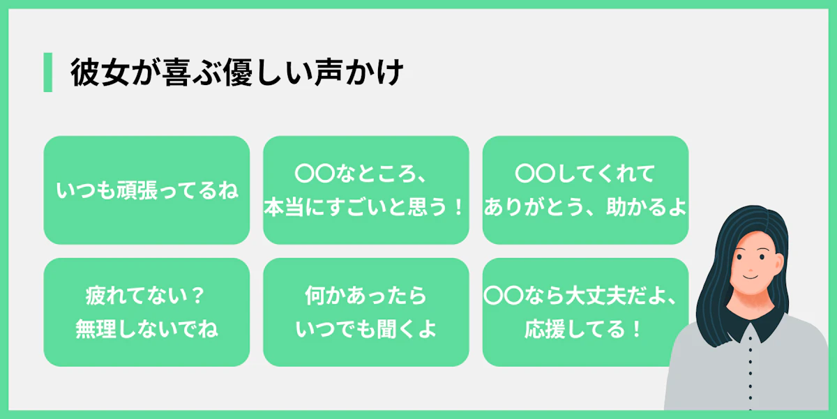 彼女が喜ぶ優しい声かけ