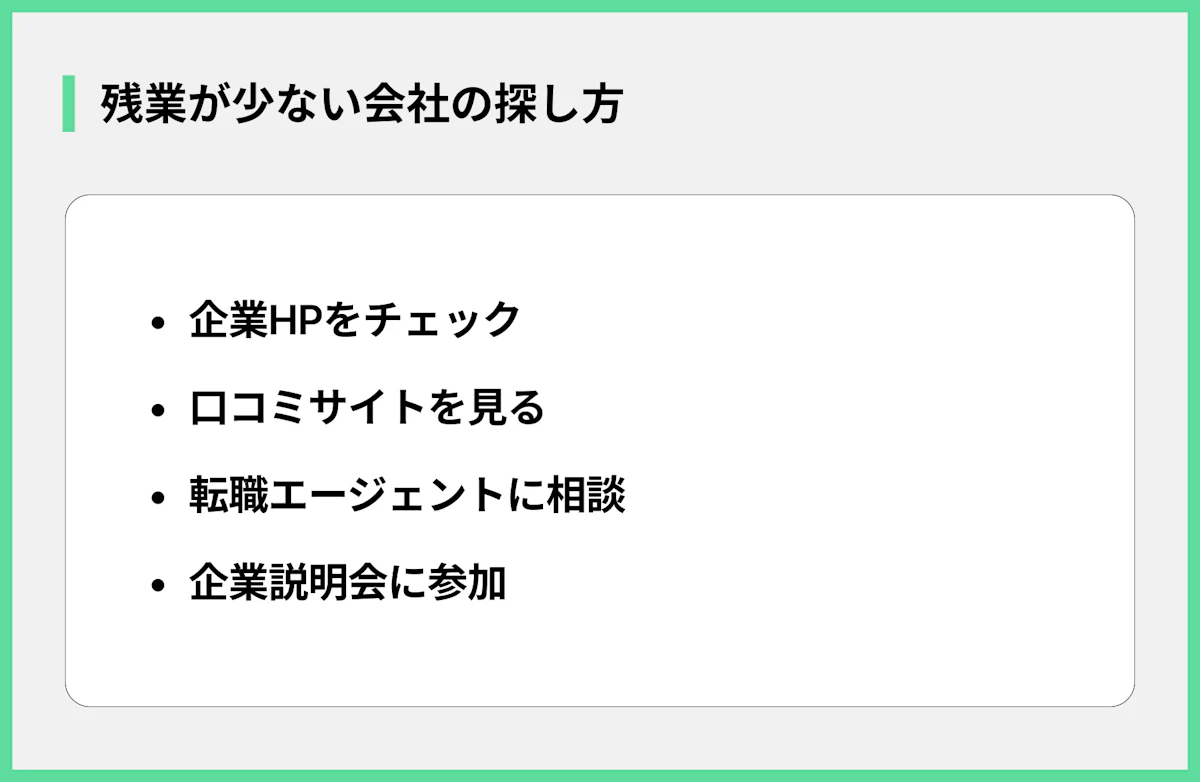 残業が少ない会社の探し方