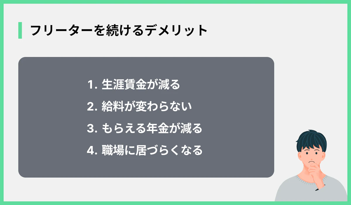 フリーターを続けるデメリット