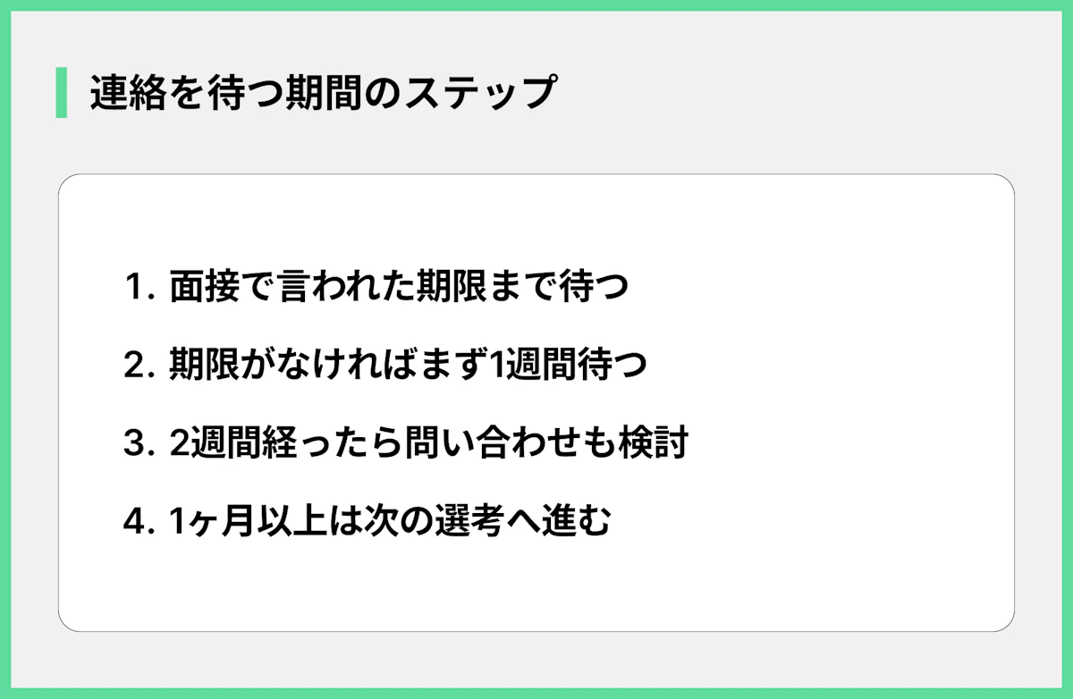 連絡を待つ期間のステップ