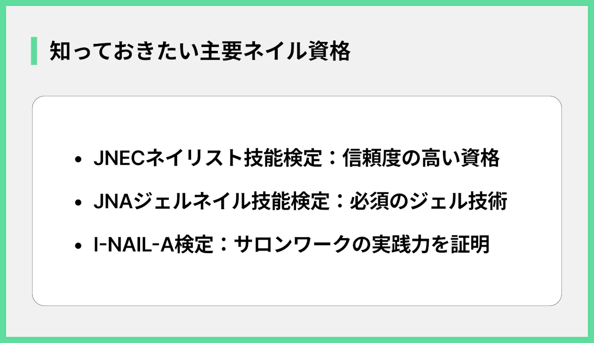 知っておきたい主要ネイル資格