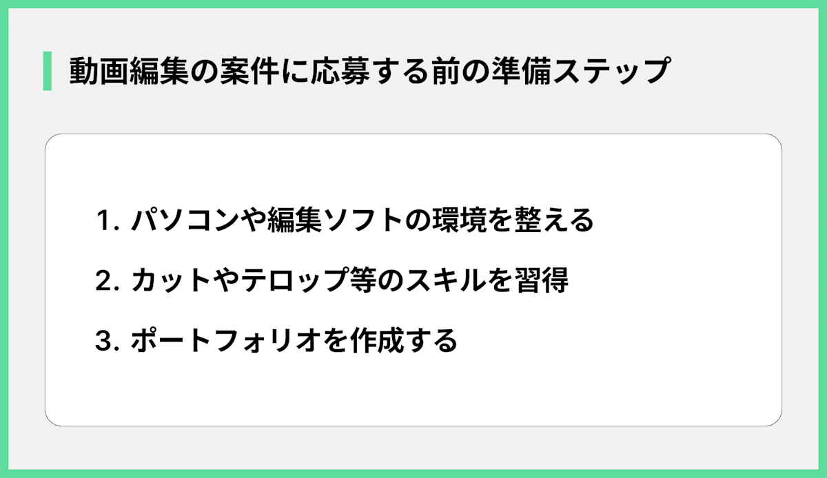 動画編集の案件に応募する前の準備ステップ