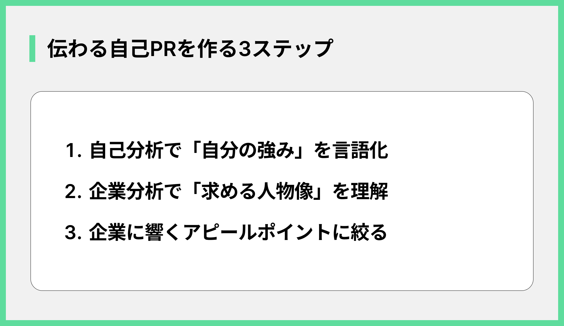 伝わる自己PRを作る3ステップ