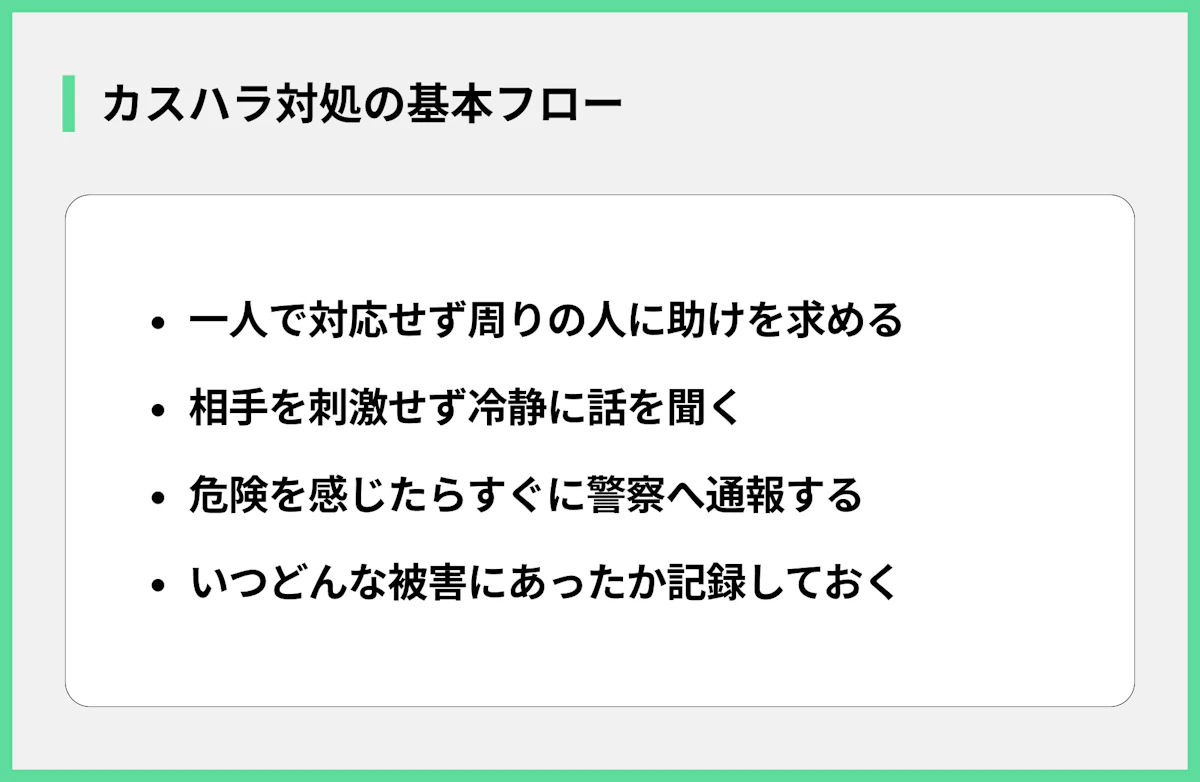 カスハラ対処の基本フロー